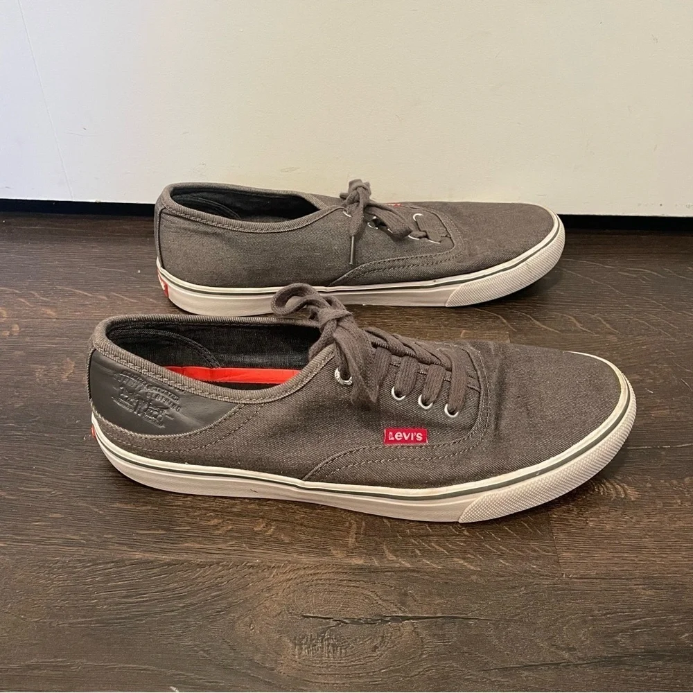 LEVI’S Comfort Casual Lace Up Shoes Canvas Grey MENS Size 10